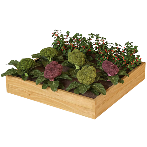 Hochbeet aus Holz mit Vlieseinlage und Metallstiften