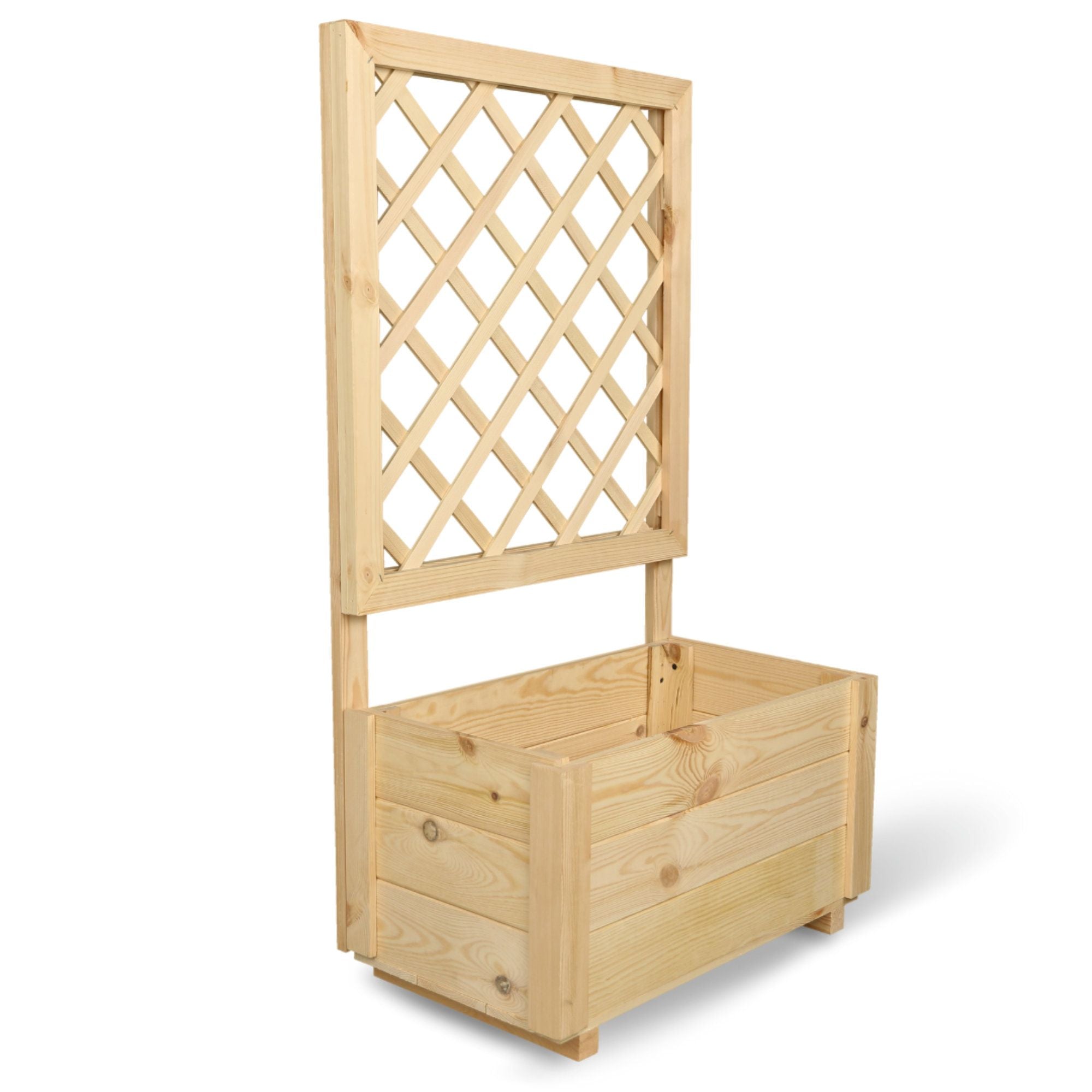Pflanzkasten mit Rankgitter / Spalier aus Kiefer Größen  S / M / L