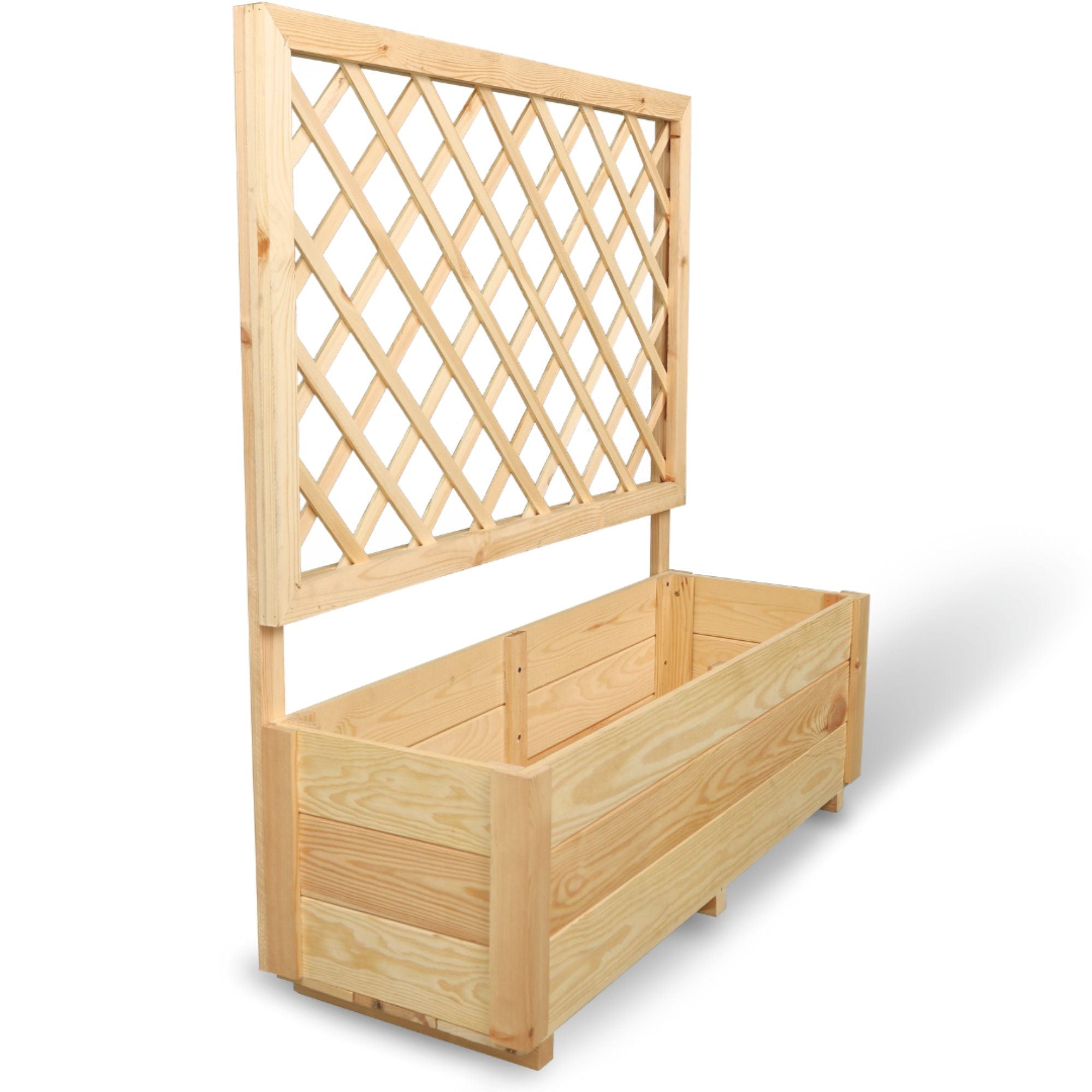 Pflanzkasten mit Rankgitter / Spalier aus Kiefer Größen  S / M / L