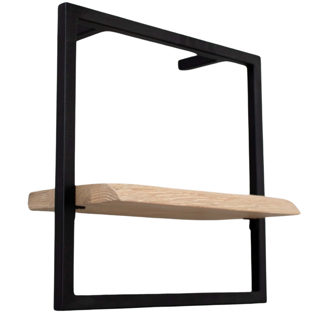 Wandregal Small Schwarz Gerahmt I Industrial Styleohne Baumkante / Natur