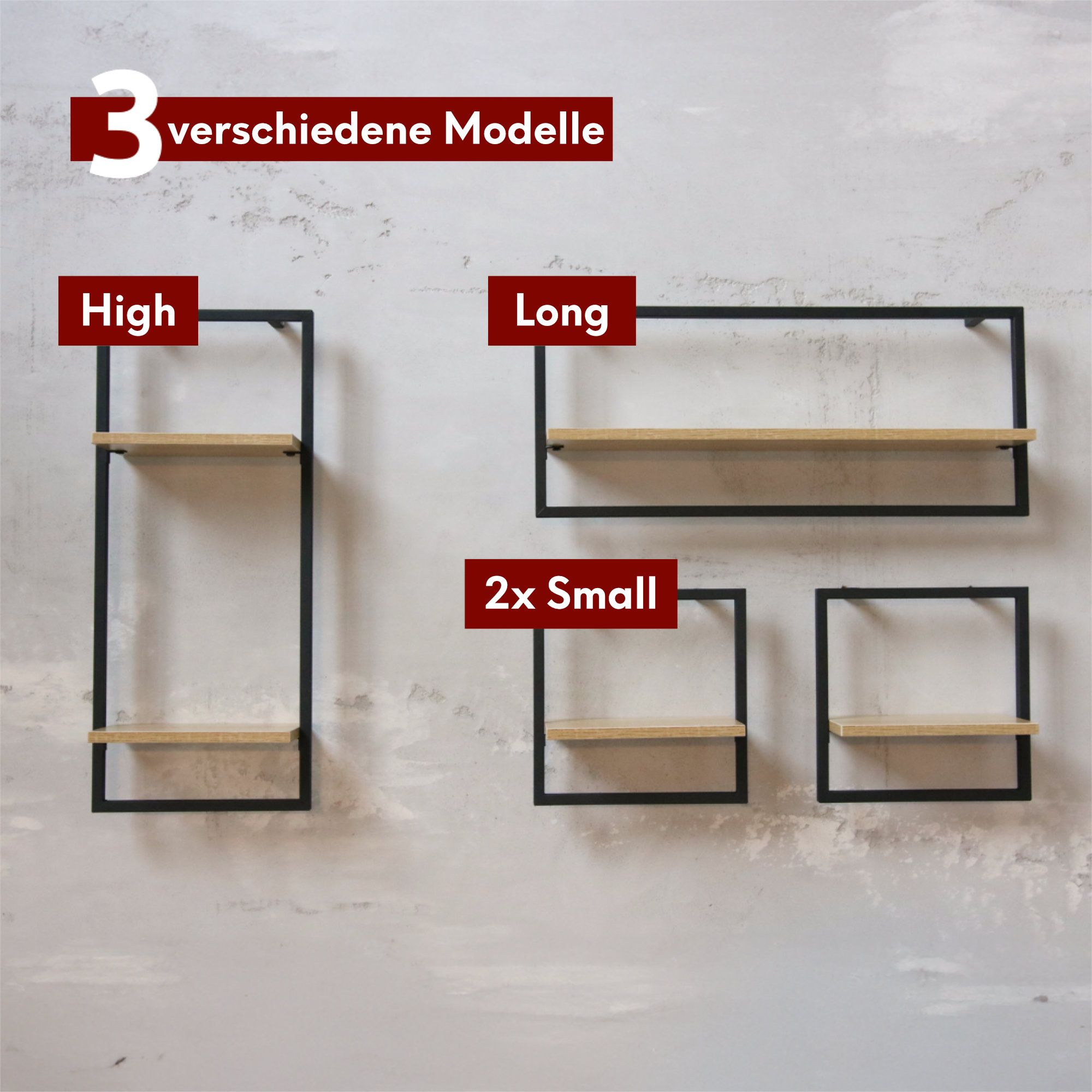 Wandregal mit Rahmen MDF Sonoma