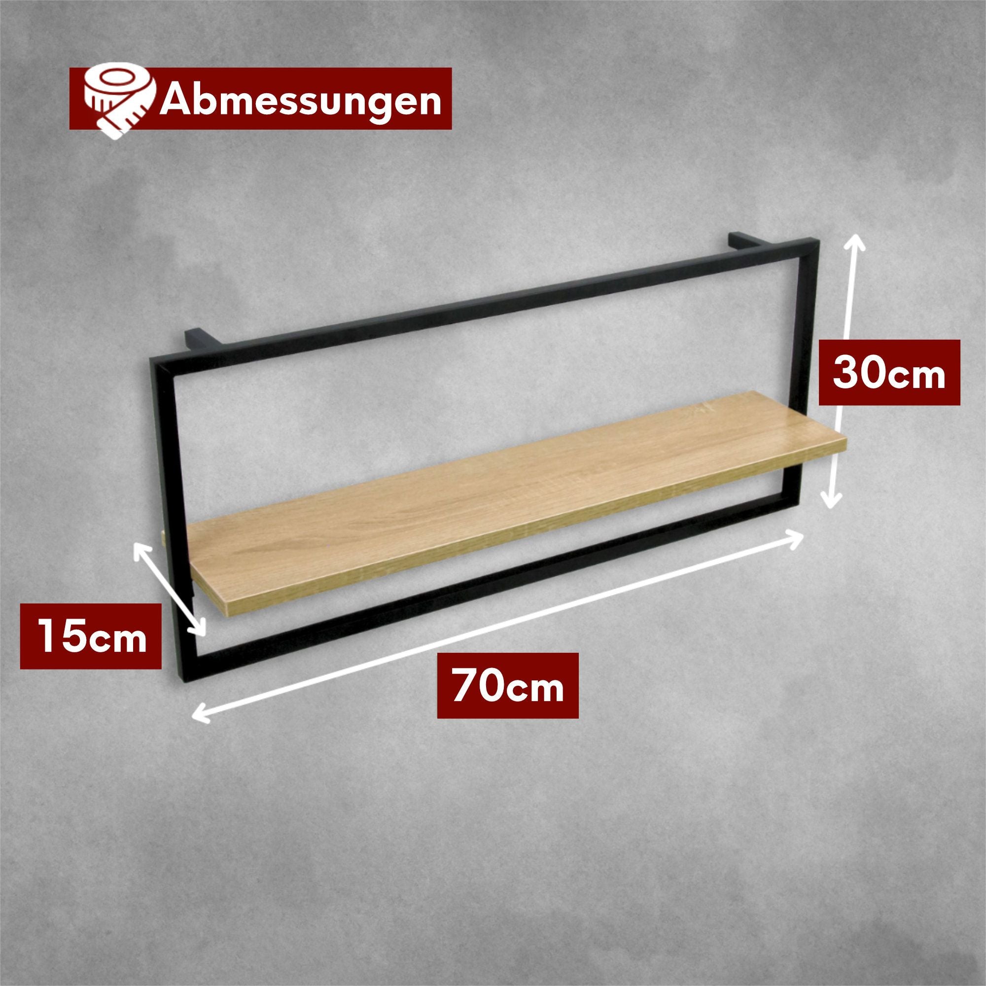 Wandregal mit Rahmen MDF Sonoma