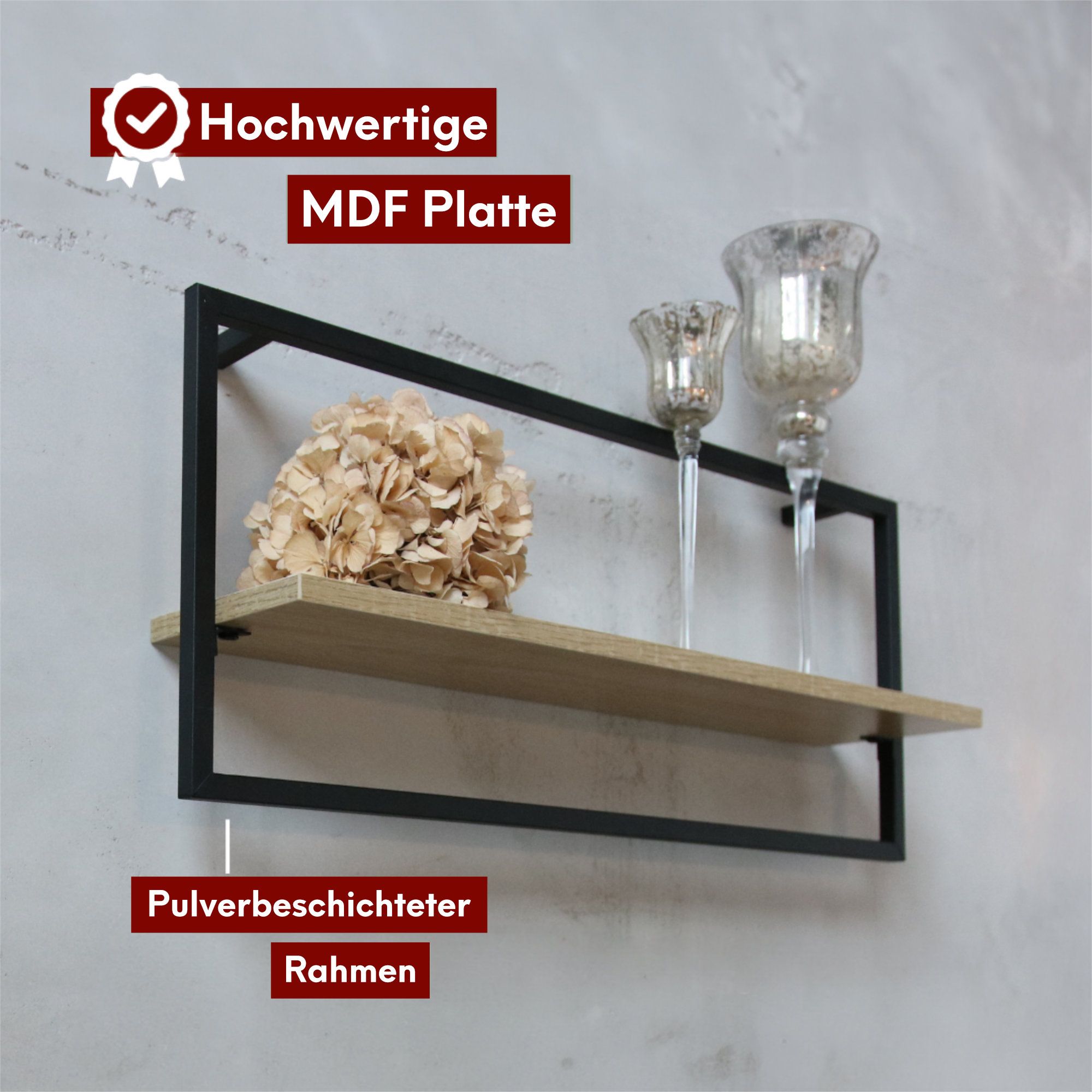 Wandregal mit Rahmen MDF Sonoma
