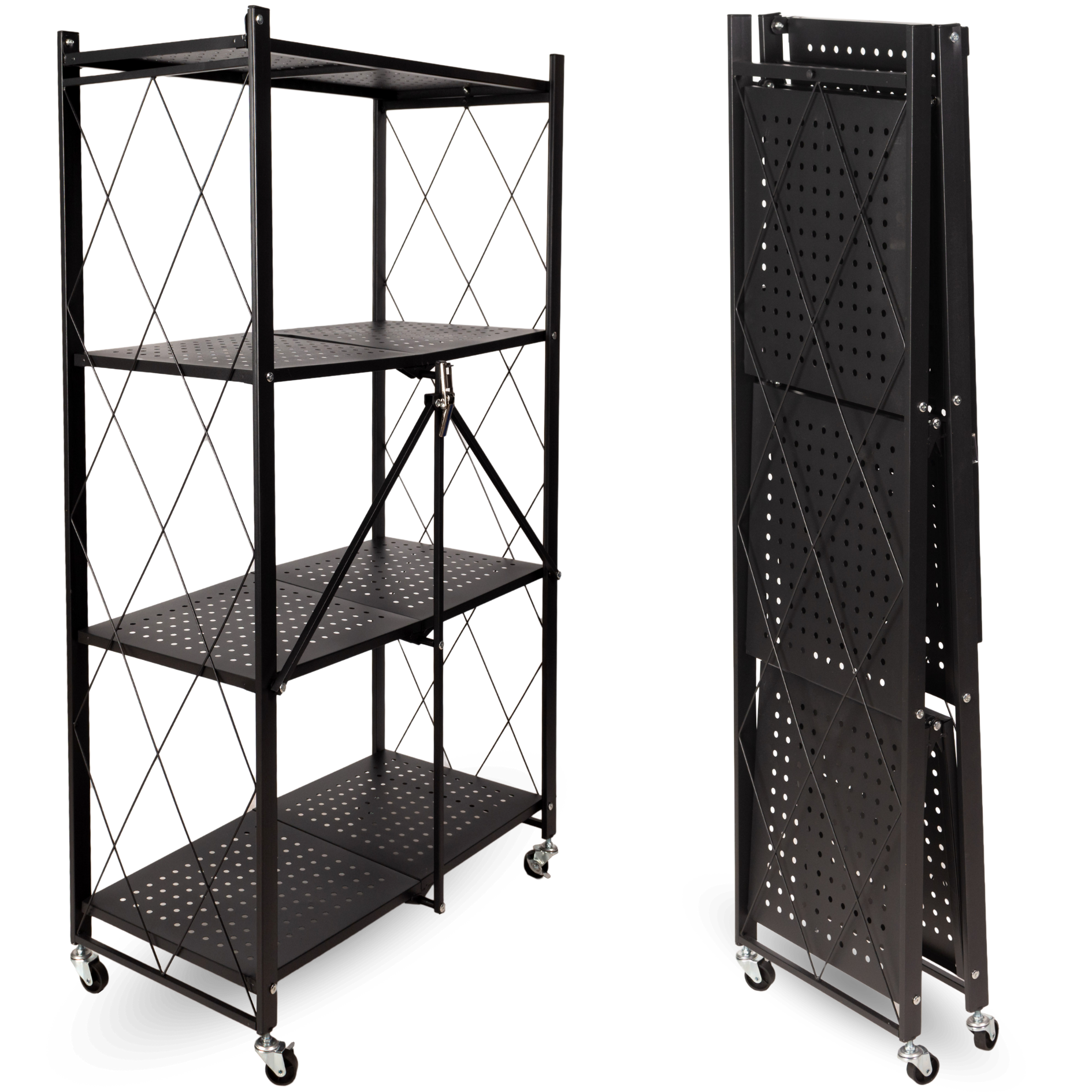 Klappbares Regal mit 4 Etagen 72x34x127 cm