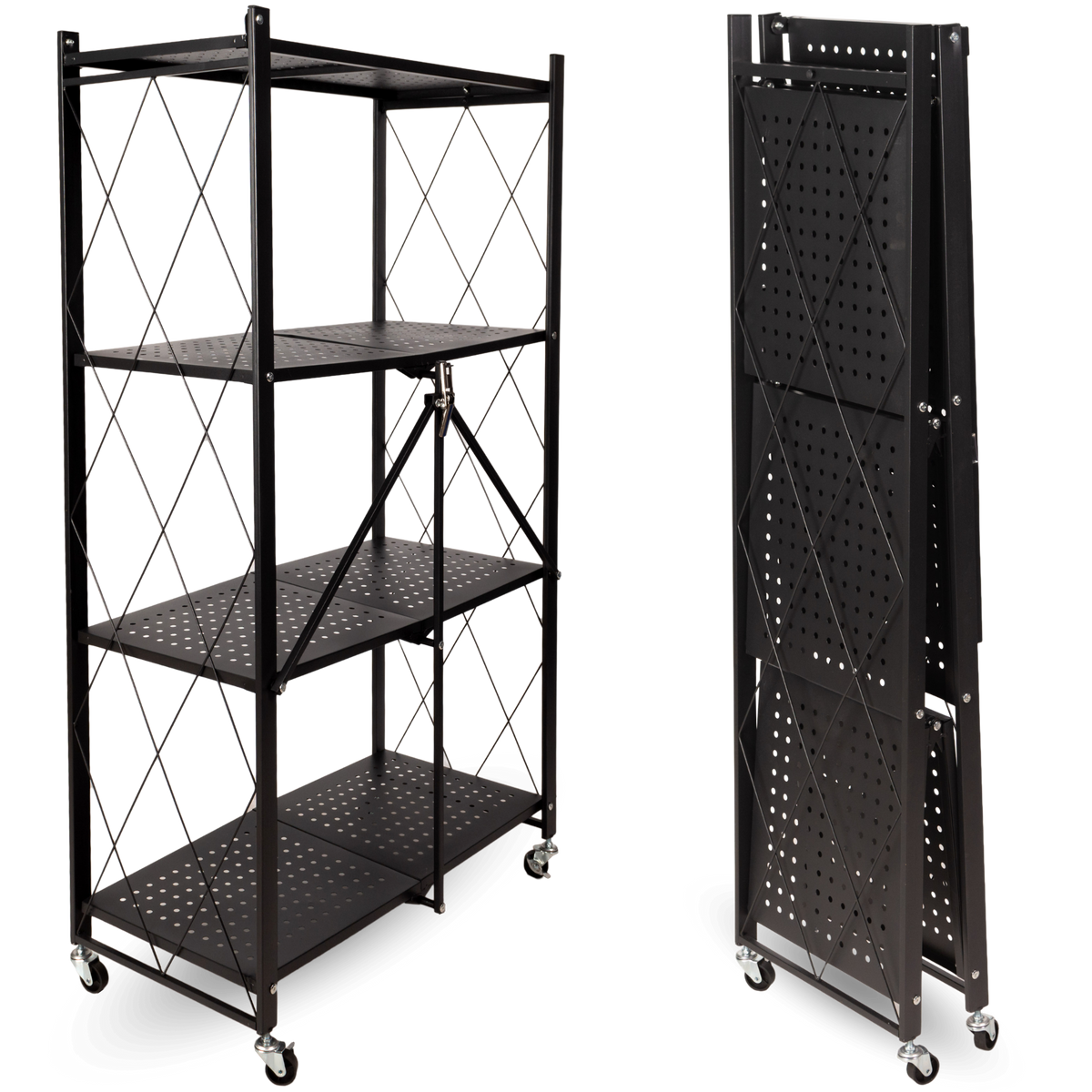 Klappbares Regal mit 4 Etagen 72x34x127 cm