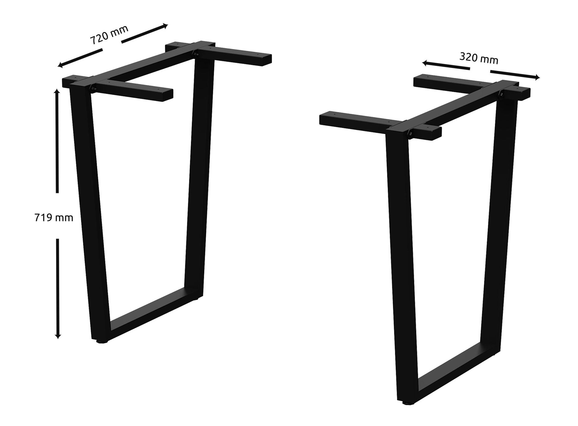 Tisch mit Tischplatte 160 x 80 cm ohne Baumkante aus massiver Eiche mit Aufdopplung am Rand - verschiedene Tischbeine zur Auswahl