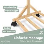 Garderobenständer aus Kiefernholz mit Kleiderstange