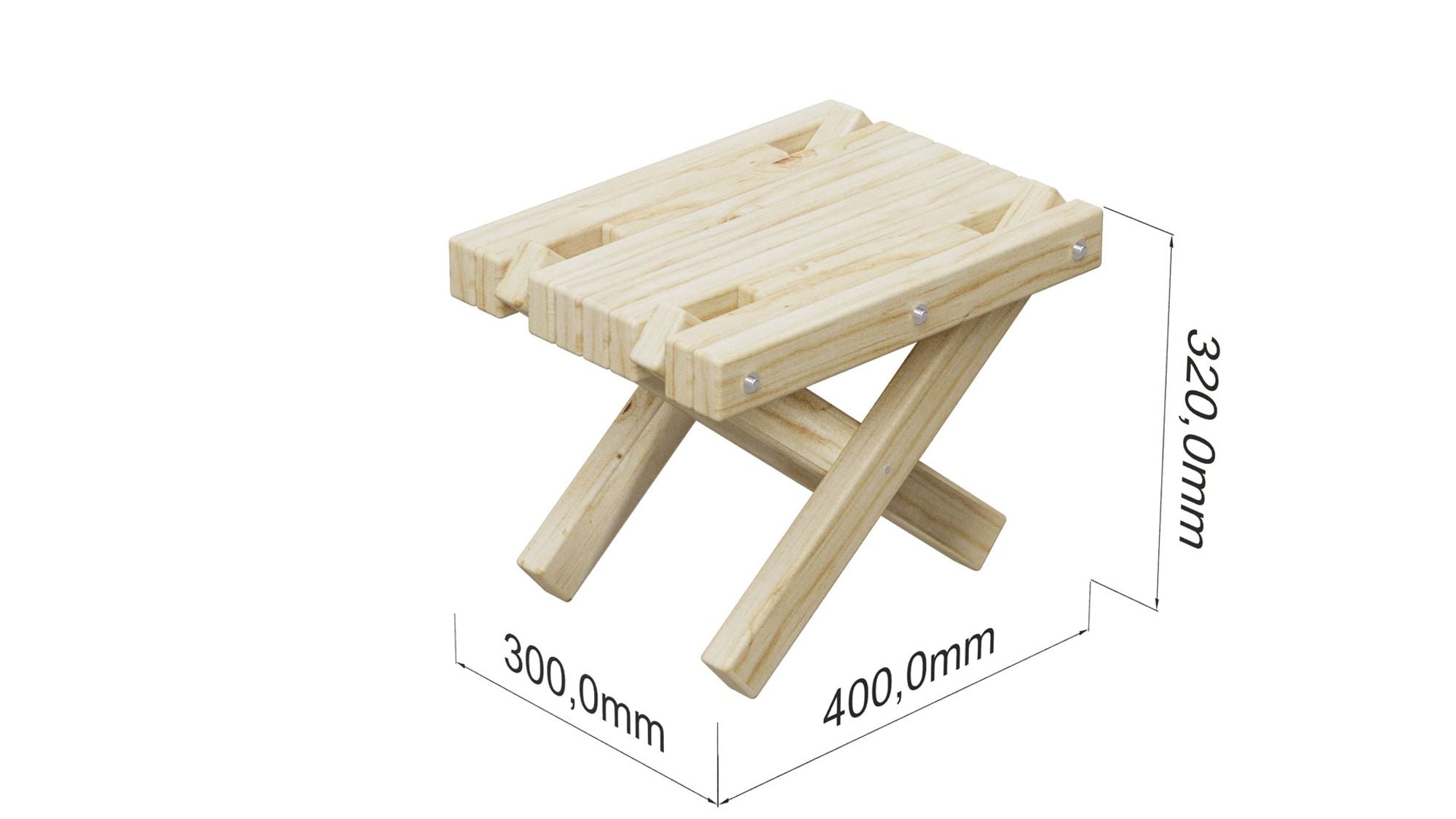 Skandinavischer Gartentisch aus Kiefer