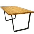 H4H365.321Cover_62cb4e33-71bf-4454-a2ab-ee352e3460a9 Tisch mit Tischplatte 200 x 100 cm ohne Baumkante aus massiver Eiche mit Aufdopplung am Rand - verschiedene Tischbeine zur Auswahl Trapez Gestell Default Title