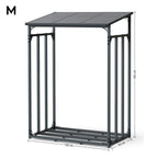 H4H378.1_Abmessungen_96c89e50-8ece-4bf0-bdfa-69e3fe2c02c3 Kaminholzunterstand Metall M L XL – Brennholzregal wetterfest mit Dach, Holzunterstand Garten Anthrazit