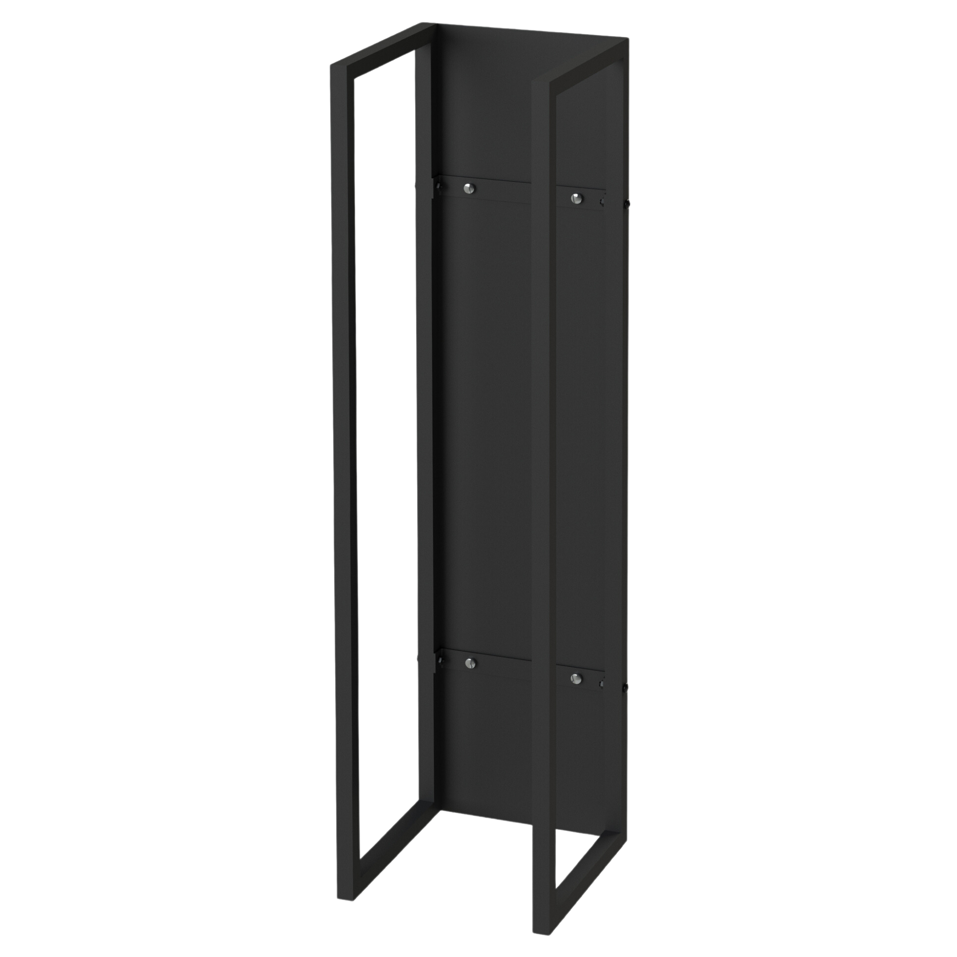 Kaminholzregal 100 x 25 x 25cm aus Metall Schwarz inkl. Ofenhandschuh