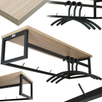 Garderobe Sonoma Eiche - inkl. 3 Kleiderbügel aus Metall - Schwarz
