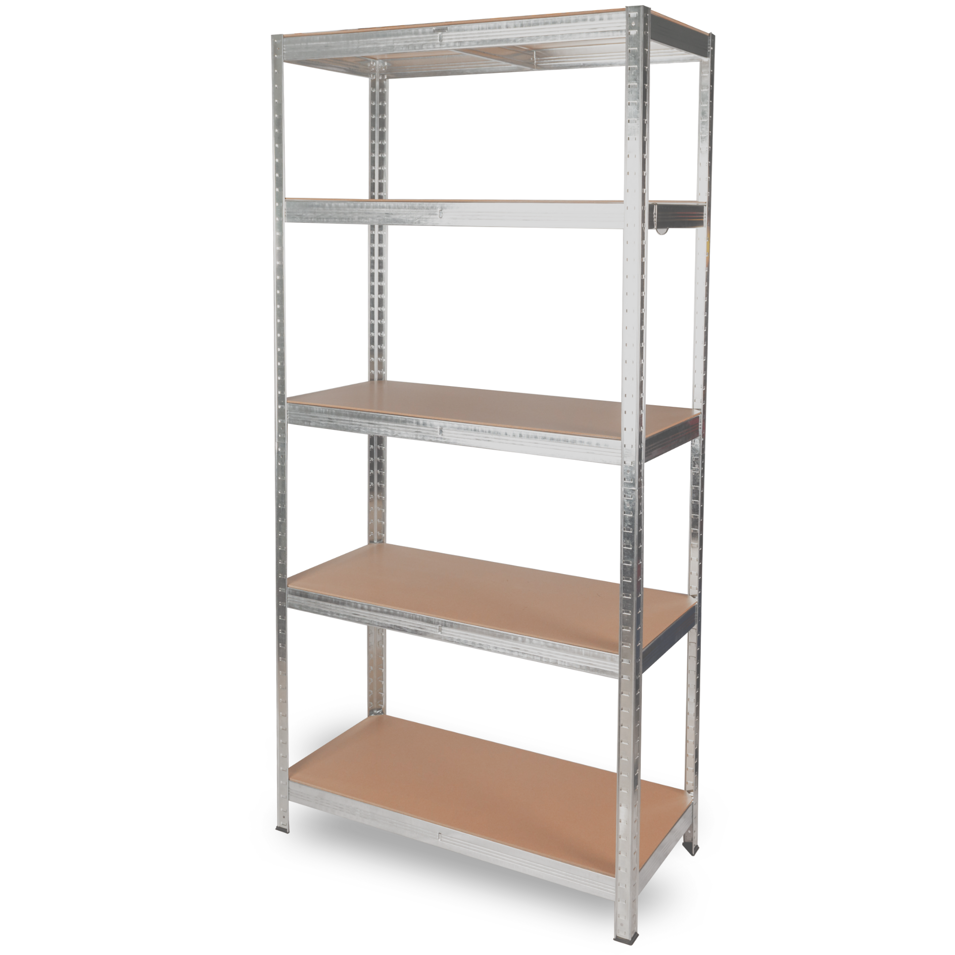 Schwerlastregal 90x40x180cm I belastbar bis 875kg I 5 Ablagen + HakenSchwarz / 2er Set