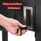 Grillwagen Holzkohlegrill mit Deckel, 2 Ablagen, Thermometer uvm.