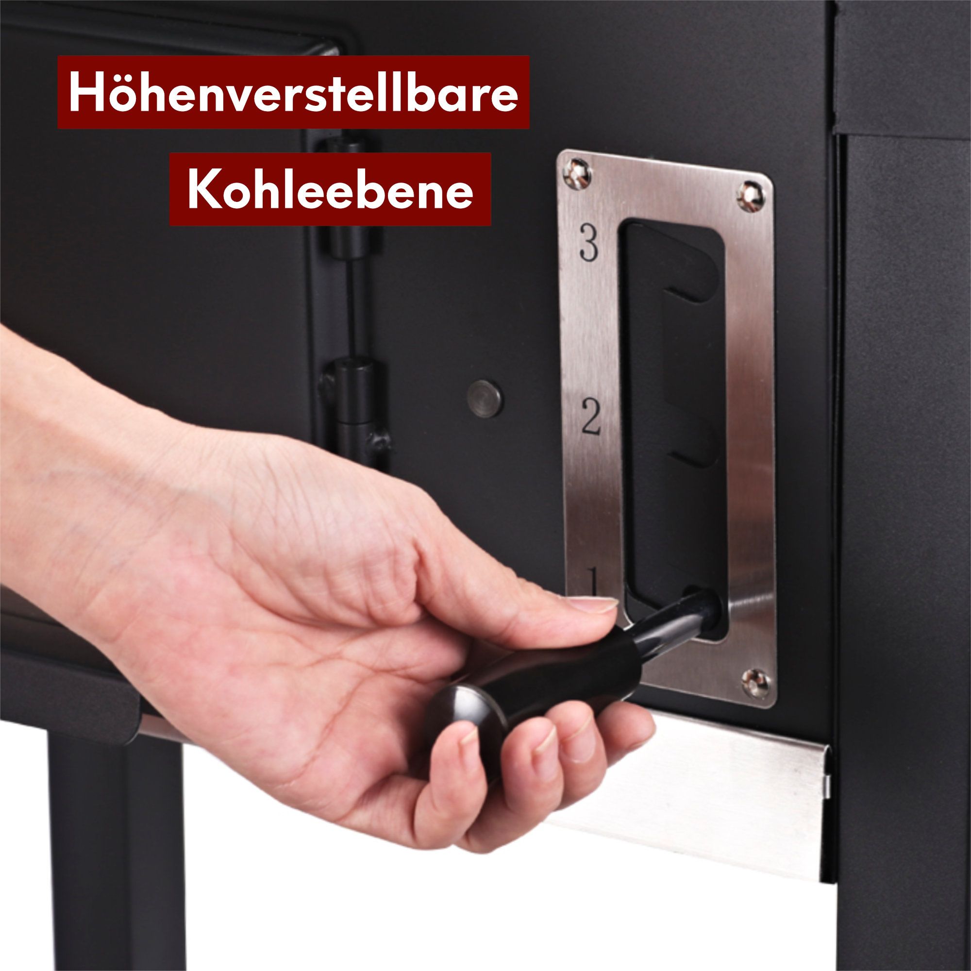 Grillwagen Holzkohlegrill mit Deckel, 2 Ablagen, Thermometer uvm.
