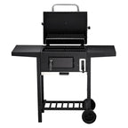 Grillwagen Holzkohlegrill mit Deckel, 2 Ablagen, Thermometer uvm.