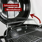 BBQ Kugelgrill mit zwei Ablagen und Grillhandschuhen