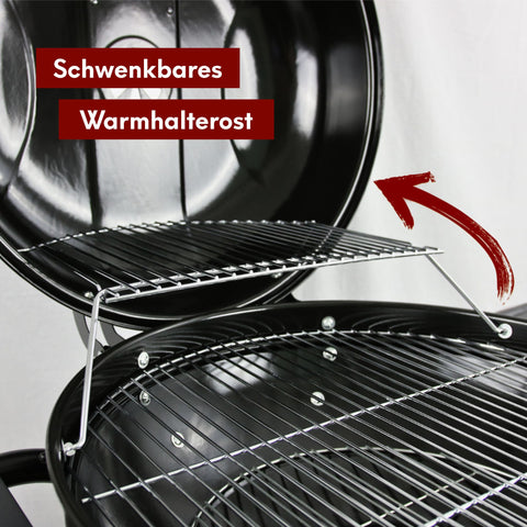 BBQ Kugelgrill mit zwei Ablagen und Grillhandschuhen