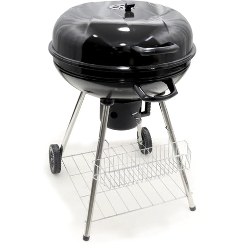 Grillwagen Holzkohlegrill mit Deckel, 2 Ablagen, Thermometer uvm.