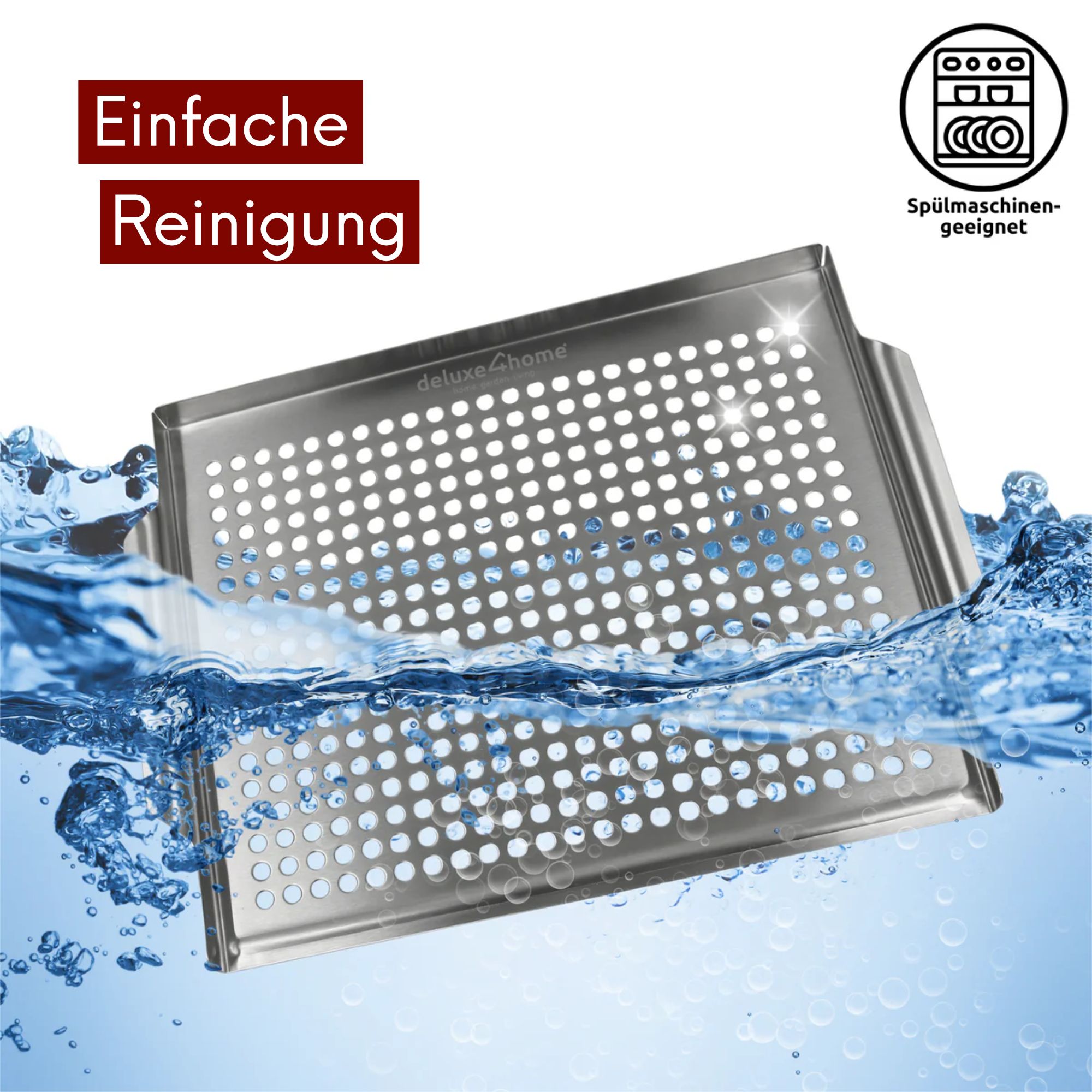Grillschale Edelstahl 40x30 cm