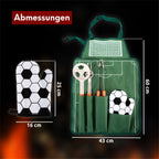 Grillset: Grillgabel, Grillzange, Grillwender und Grillhandschuh