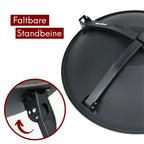 kalb | XL Feuerschale, hitzebeständig, 2-in-1 Outdoor-Feuerstelle, inkl. Funkenschutzdeckel, Grillrost, Kohlerost, Schürhaken, robustes Metall
