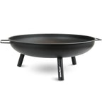 kalb | Feuerschale, 0,7 mm starkes Eisen, Ø 58 cm, H 23 cm, 3 Standfüße, 2 Handgriffe, robust und mobil, für Garten, Terrasse, Camping, Schwarz