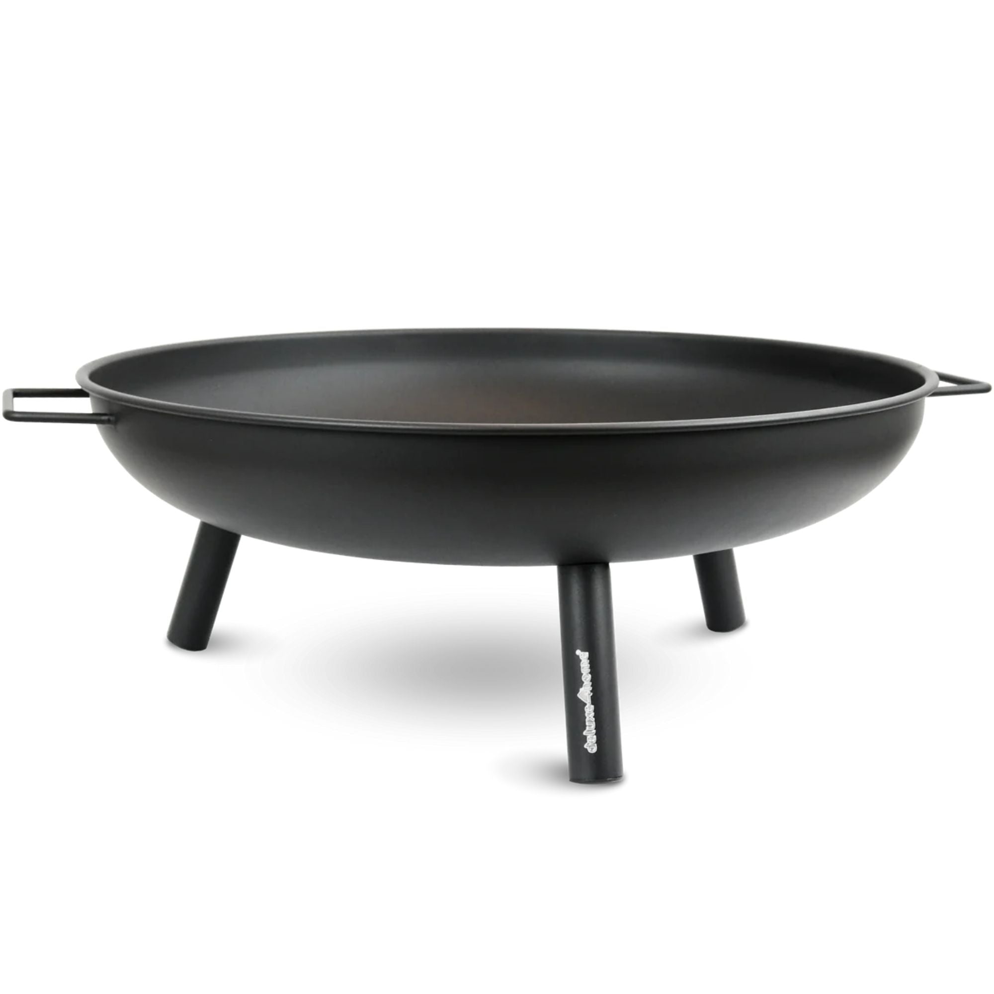 kalb | Feuerschale, 0,7 mm starkes Eisen, Ø 58 cm, H 23 cm, 3 Standfüße, 2 Handgriffe, robust und mobil, für Garten, Terrasse, Camping, Schwarz