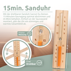 Saunazubehör mit Saunaeimer, Saunakelle, Sanduhr & Thermometer