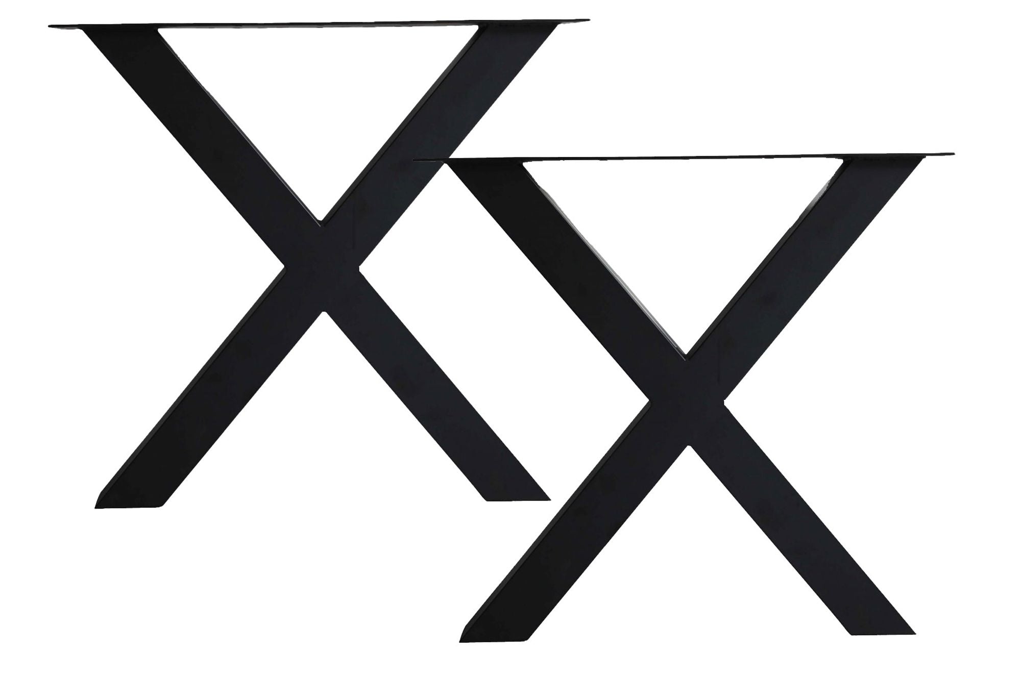 Hora Tischbeine in X-Form 1 Paar (2 Stück) in schwarz pulverbeschichtet