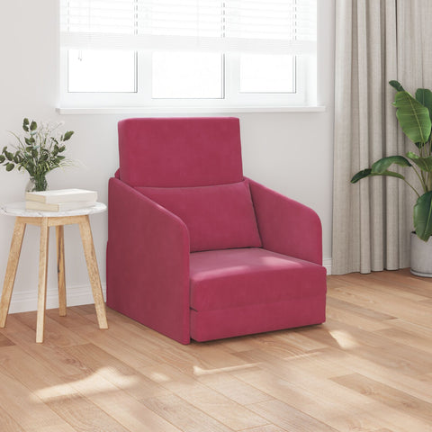 Futon-Sofa 2-in-1 Weinrot 65x80x83 cm Samt