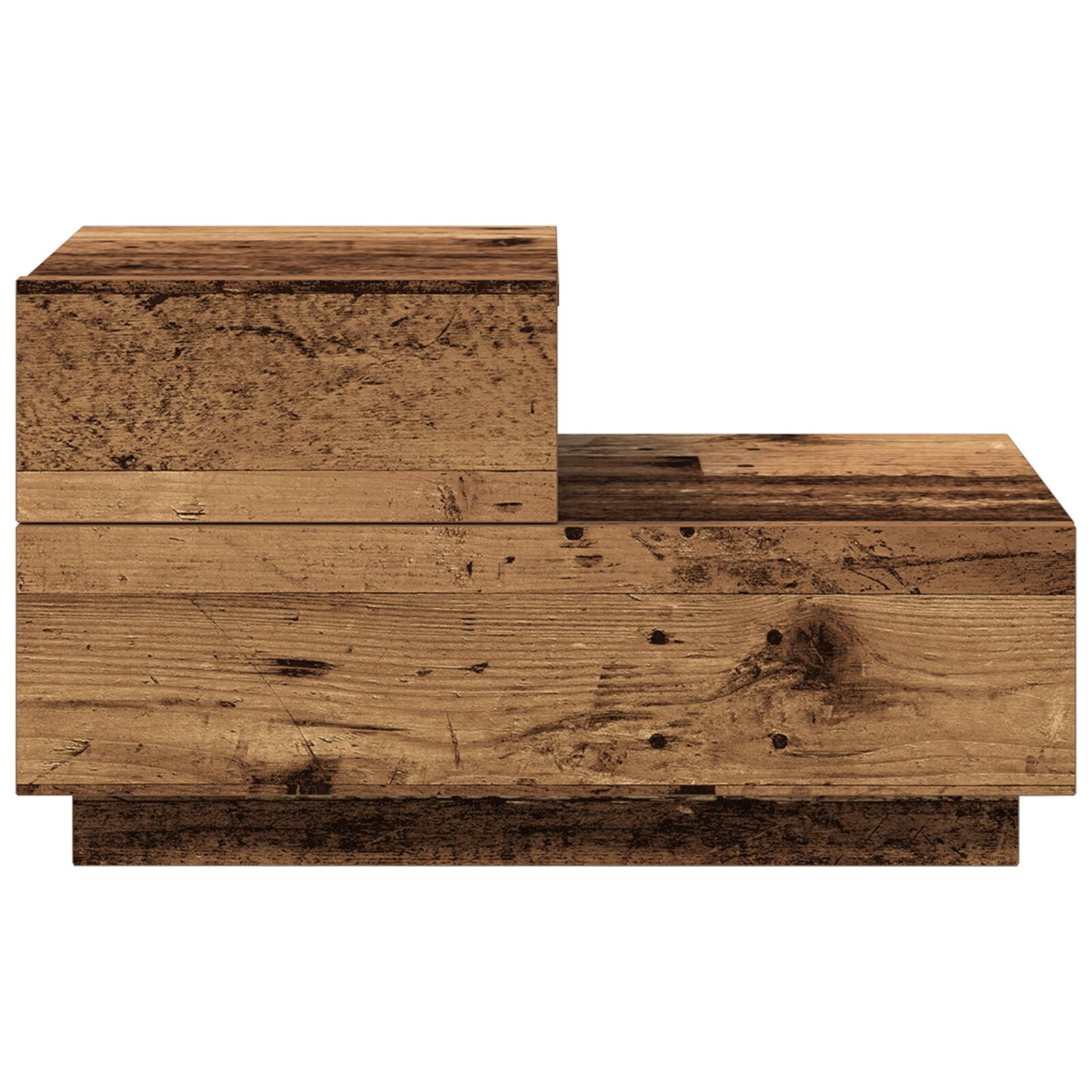 Nachttisch mit LED-Lichtern Altholz 70 x 36 x 40,5 cm