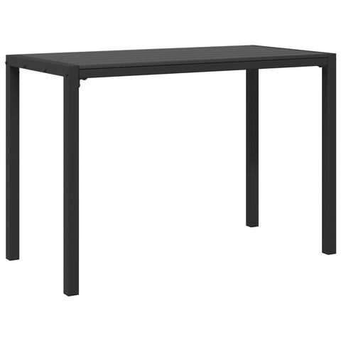3-teiliges Garten-Esszimmer-Set aus Stahl und WPC in Schwarz