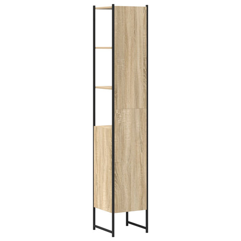 Badezimmer Schrank Sonoma Eiche 33x33x185,5 cm Ingenieurholz