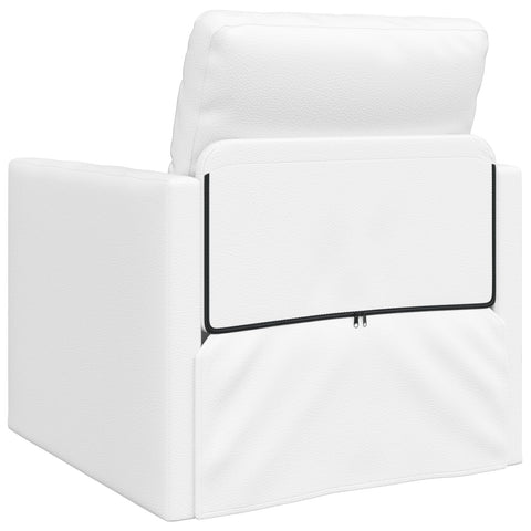 Boden-Sofa-Bett 2-in-1 Weiß 74x77x81 cm Kunstleder