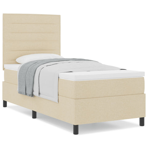 Beige Boxspringbett mit Matratze 80x200 cm