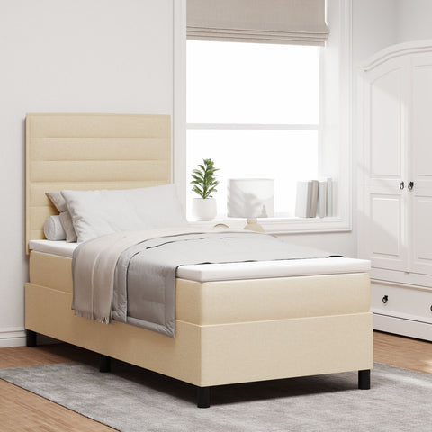 Beige Boxspringbett mit Matratze 80x200 cm
