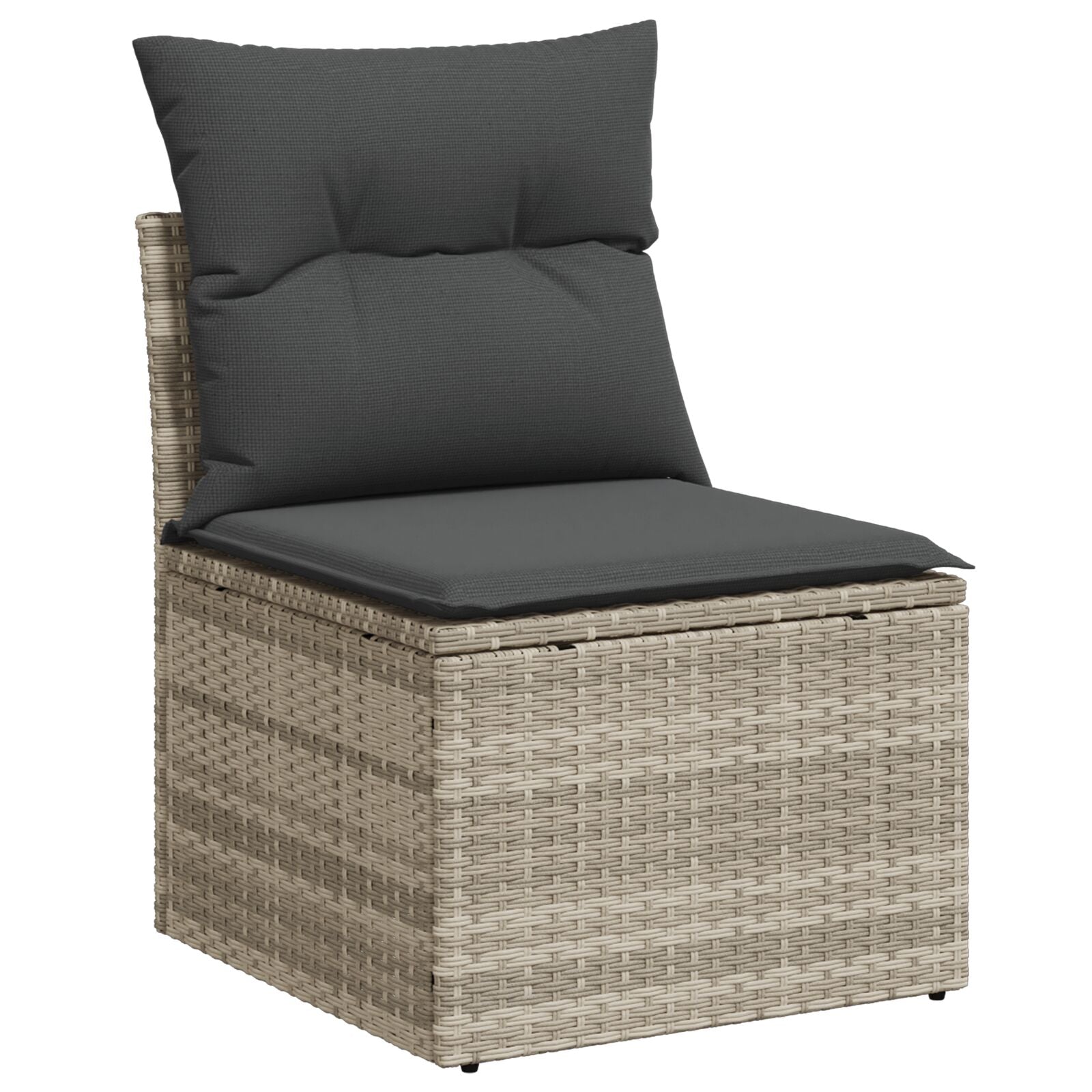 10-teiliges Garten Essgruppe mit Kissen Grau Poly Rattan