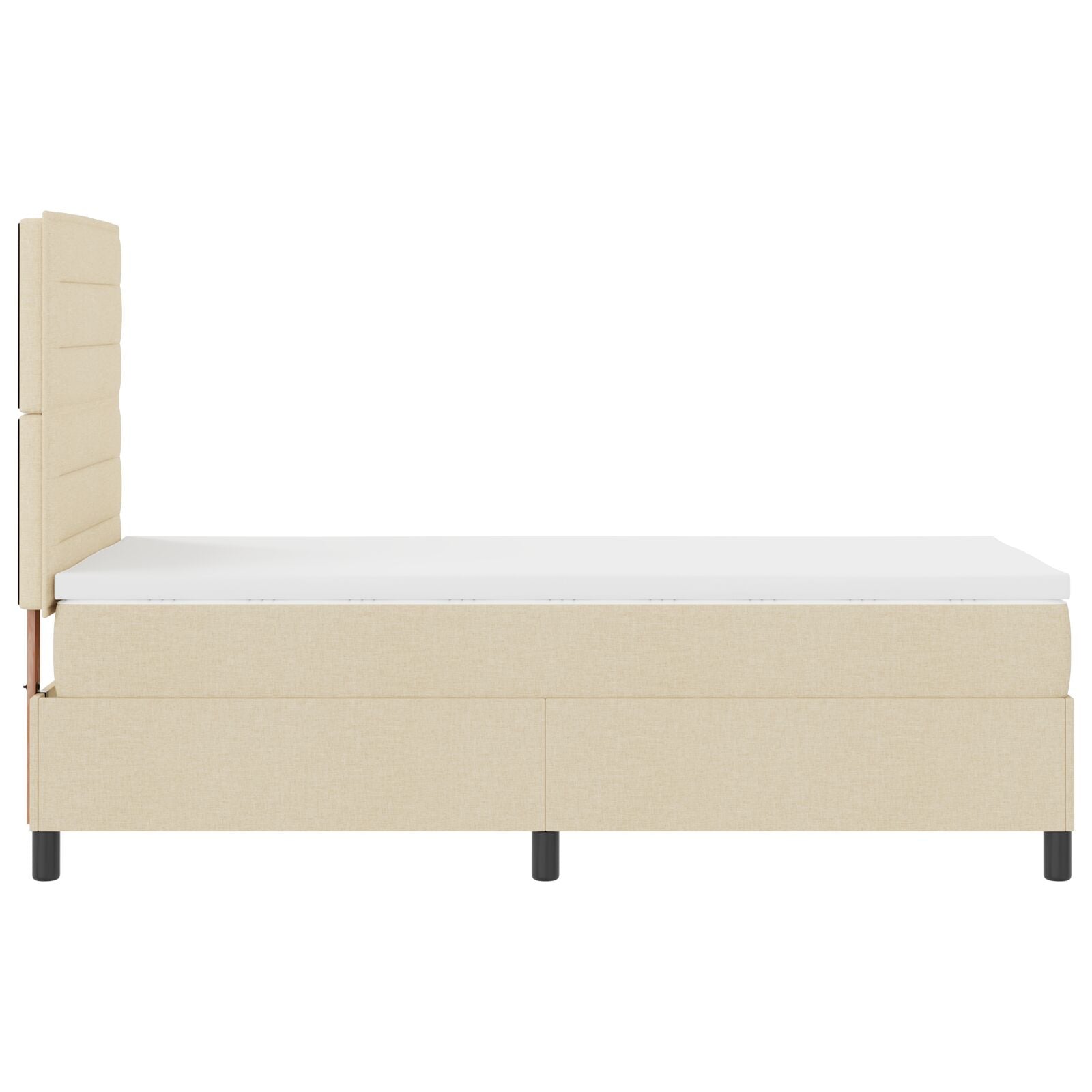 Beige Boxspringbett mit Matratze 80x200 cm