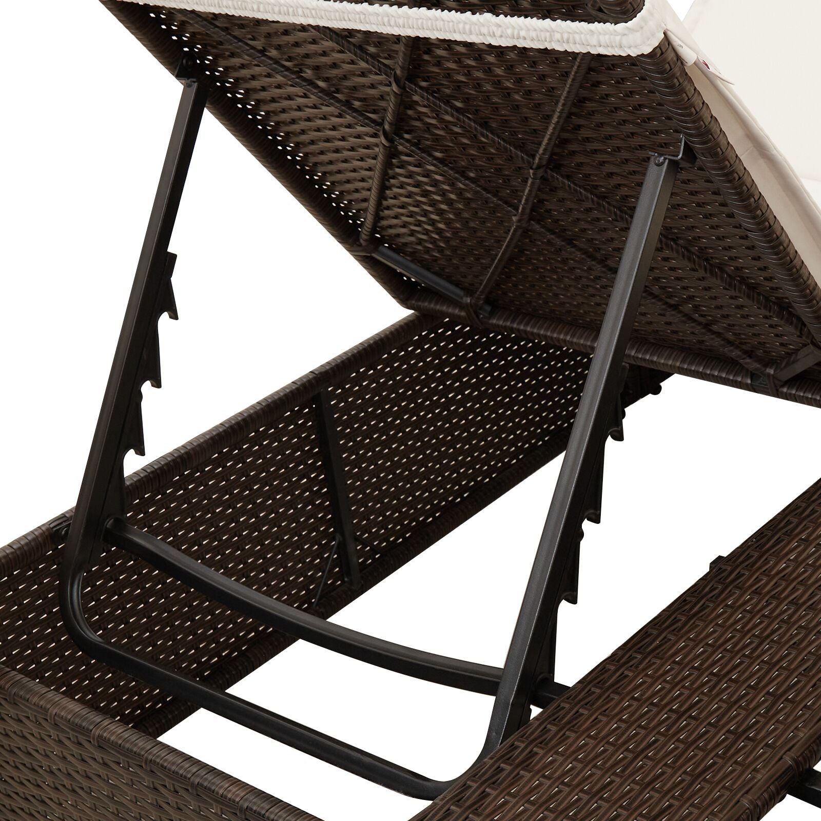 Doppelliege mit Dach und Vorhängen Braun Poly Rattan