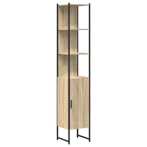 Badezimmer Schrank Sonoma Eiche 33x33x185,5 cm Ingenieurholz