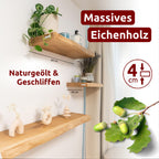 Schwebendes Wandregal aus massiver Eiche – Natur geöltes Massivholz Regal für stilvolle Wanddekoration Eiche ohne Baumkante 100 cm