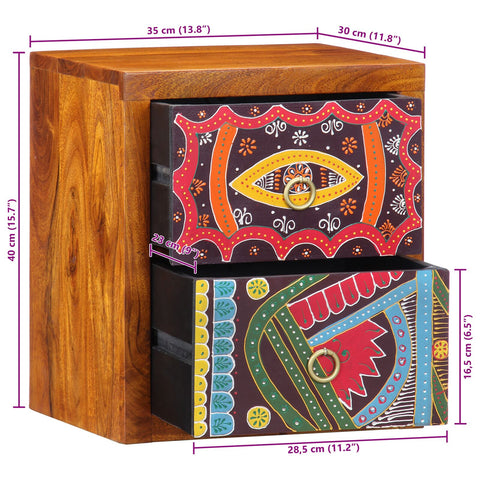 Nachttisch 35x30x40 cm Massivholz Akazie