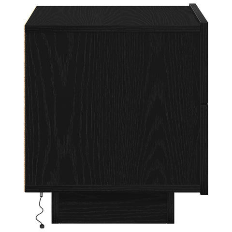 Nachttisch mit LED-Lichtern Schwarz Eiche 70 x 36 x 40,5 cm