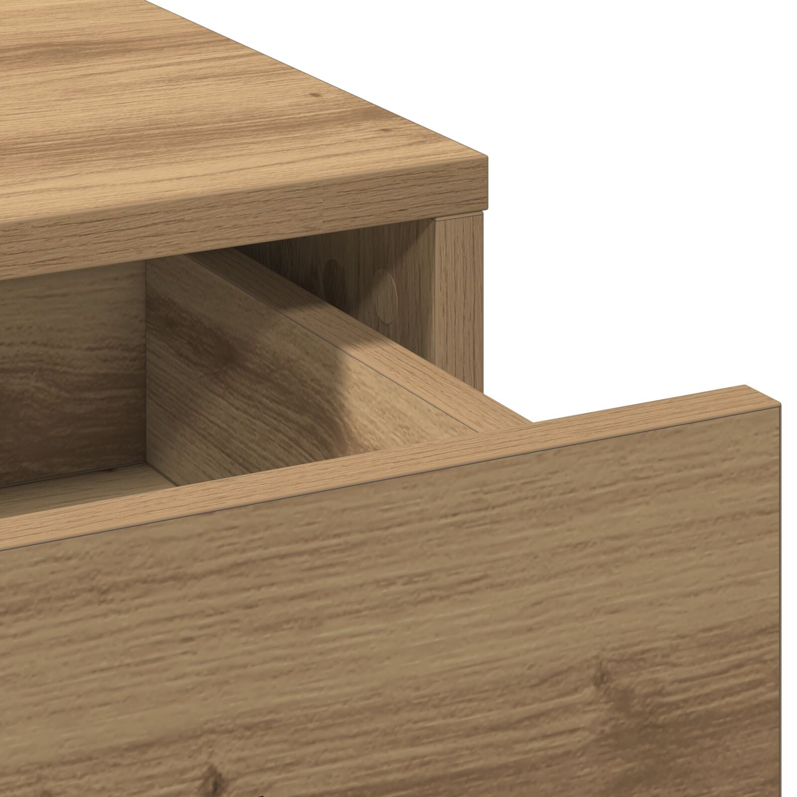 2-teiliges Frisiertisch Set mit LED in Artisan Eiche Holzwerkstoff