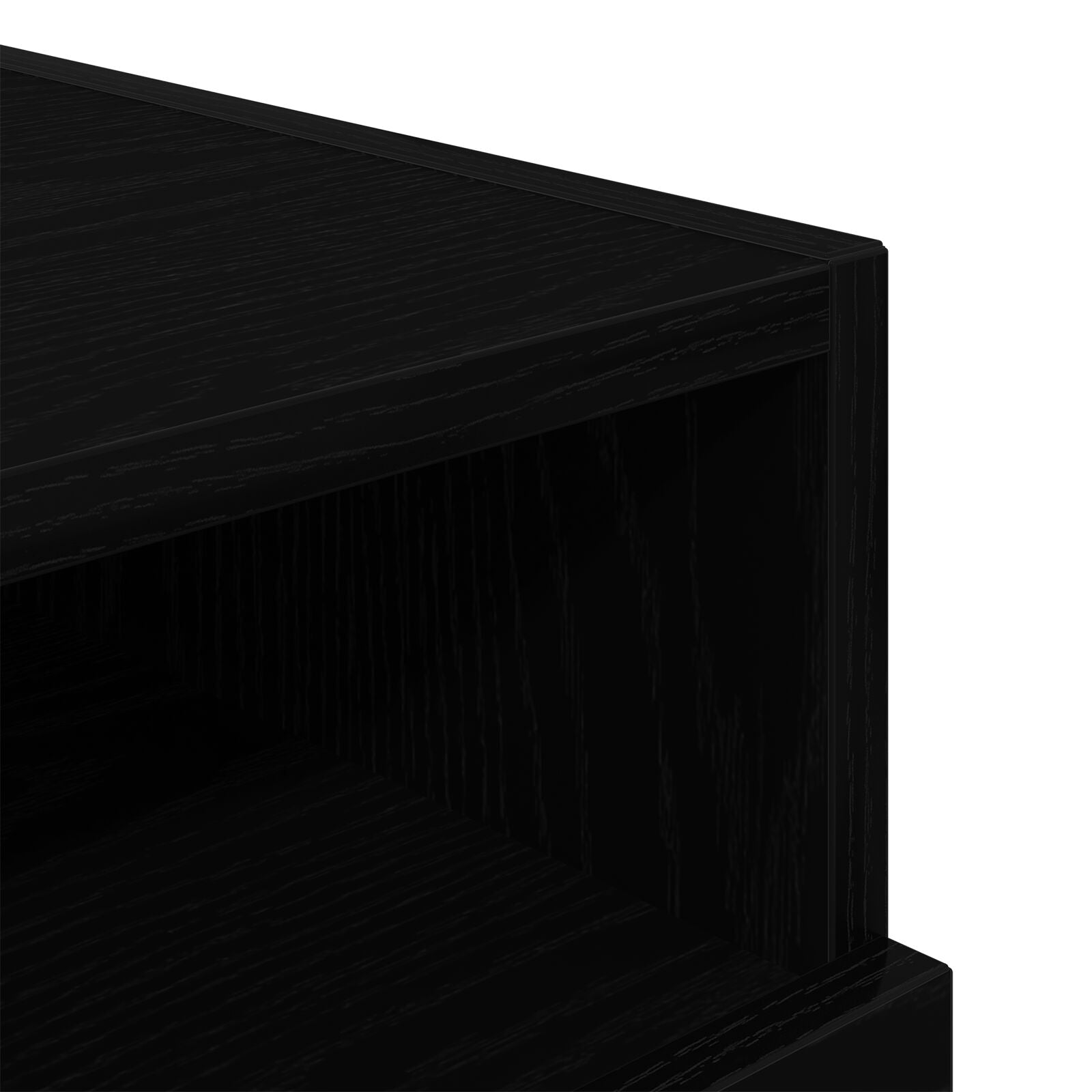 Nachttisch mit LED-Lichtern Schwarz Eiche 40x39x37 cm