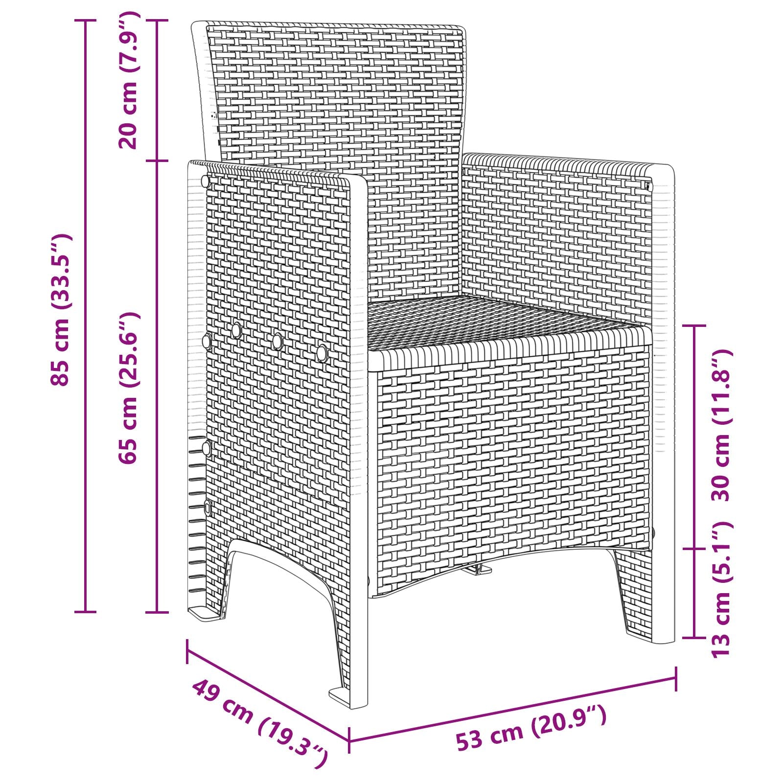 11-teiliges Garten-Ess-Set Brauner Poly Rattan