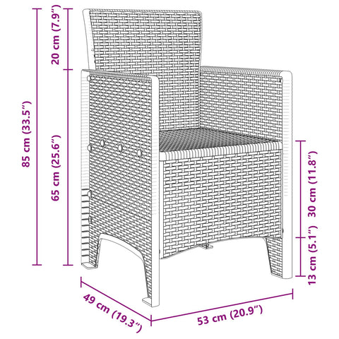 11-teiliges Garten-Ess-Set Brauner Poly Rattan