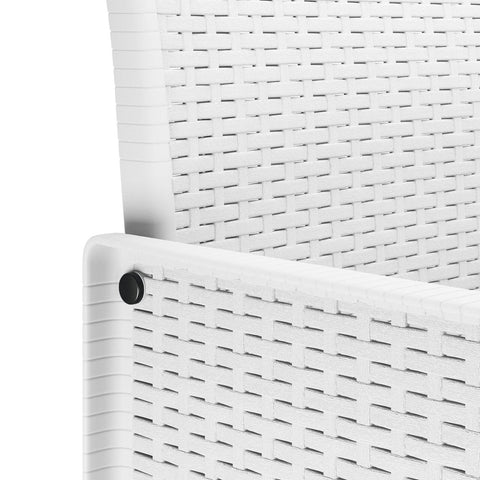3-teiliges Garten Esstisch Set Weiß Poly Rattan