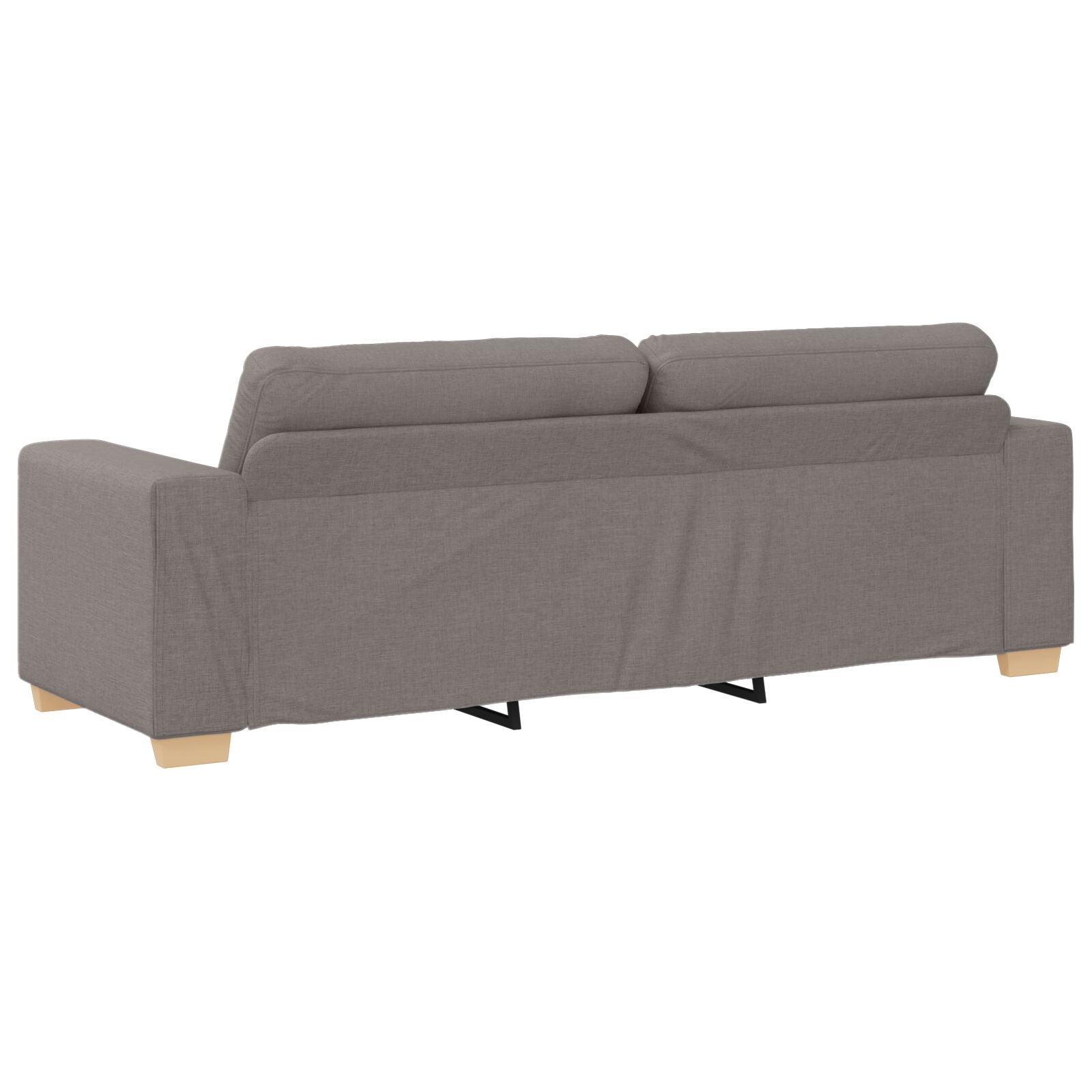 2-teiliges Sofa Set mit Kissen aus taupe Stoff